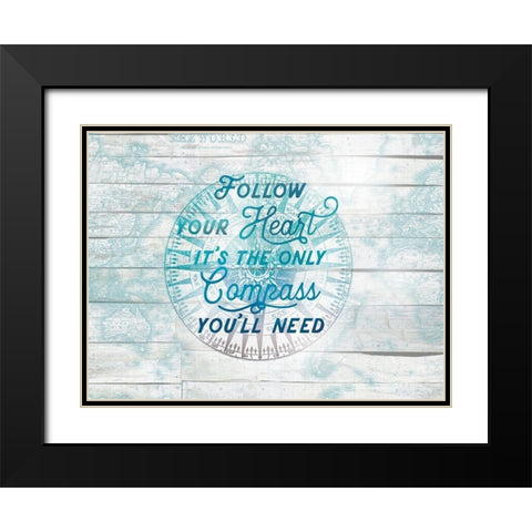 Follow Your Heart Black Modern Wood Framed Art Print with Double Matting by Lula Bijoux and Company