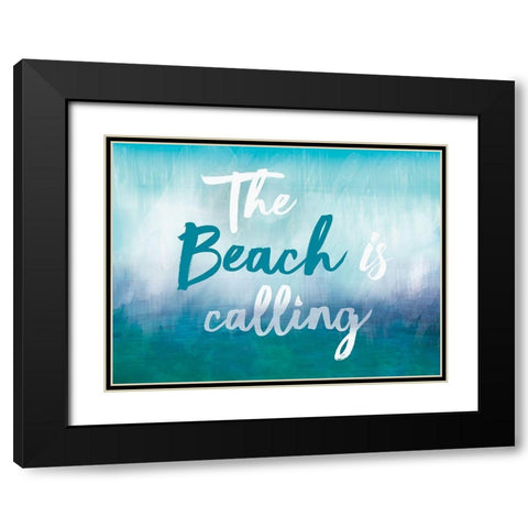 The Beach Is Calling Black Modern Wood Framed Art Print with Double Matting by Lula Bijoux and Company