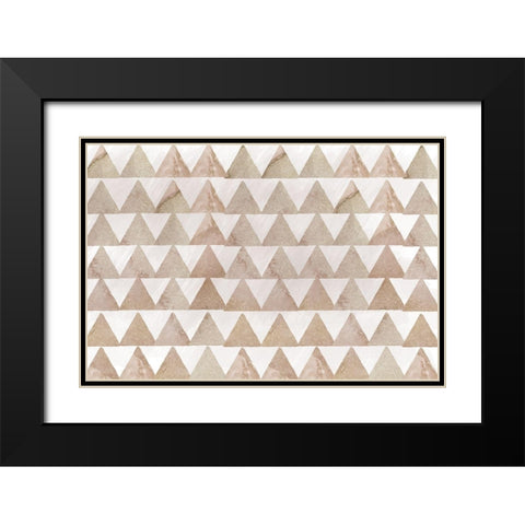 Golden Abstract Black Modern Wood Framed Art Print with Double Matting by Lula Bijoux and Company