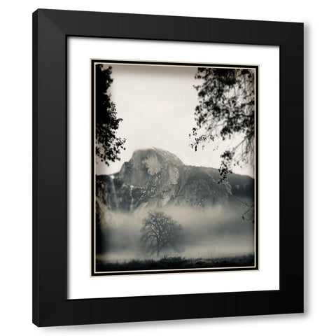 Mistty Mountains Black Modern Wood Framed Art Print with Double Matting by Lula Bijoux and Company
