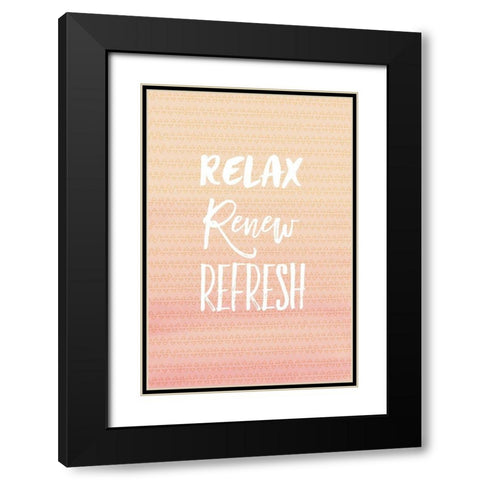 Relax Renew Black Modern Wood Framed Art Print with Double Matting by Lula Bijoux and Company