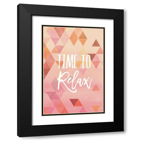 Time to Relax Black Modern Wood Framed Art Print with Double Matting by Lula Bijoux and Company