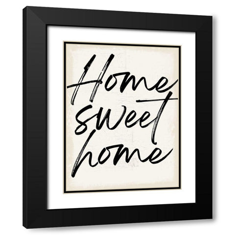 Home Sweet Home Black Modern Wood Framed Art Print with Double Matting by Lula Bijoux and Company