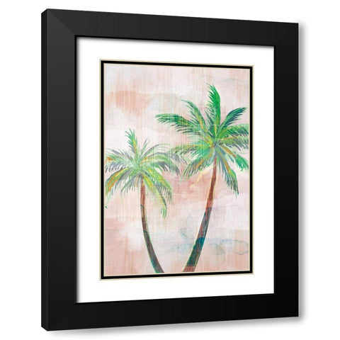 Tropical Beach Palm 1 V2 Black Modern Wood Framed Art Print with Double Matting by Lula Bijoux and Company
