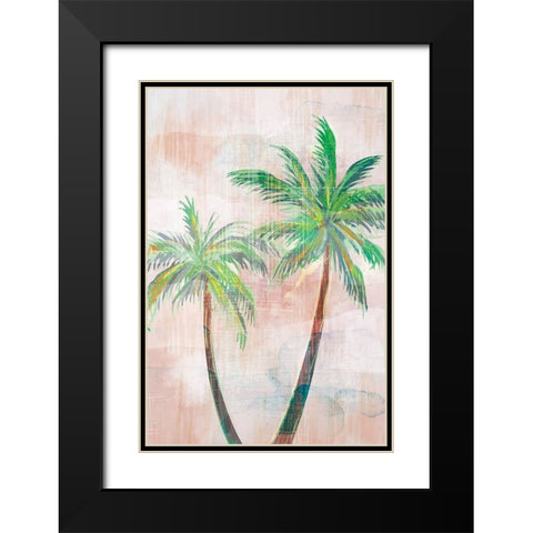 Tropical Beach Palm 1 V2 Black Modern Wood Framed Art Print with Double Matting by Lula Bijoux and Company