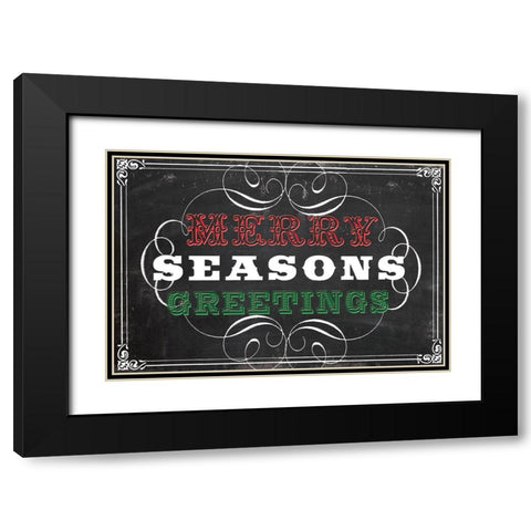 Holiday Chalk Black Modern Wood Framed Art Print with Double Matting by Lula Bijoux And Company