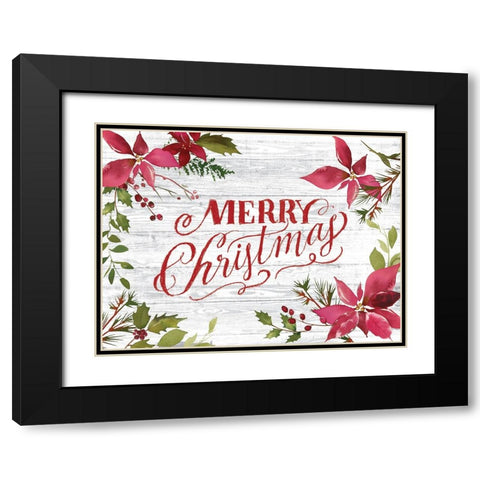Handwritten Holiday Black Modern Wood Framed Art Print with Double Matting by Lula Bijoux And Company
