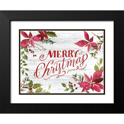 Handwritten Holiday Black Modern Wood Framed Art Print with Double Matting by Lula Bijoux And Company