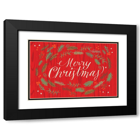 Happy Holidays 1 V2 Black Modern Wood Framed Art Print with Double Matting by Lula Bijoux And Company