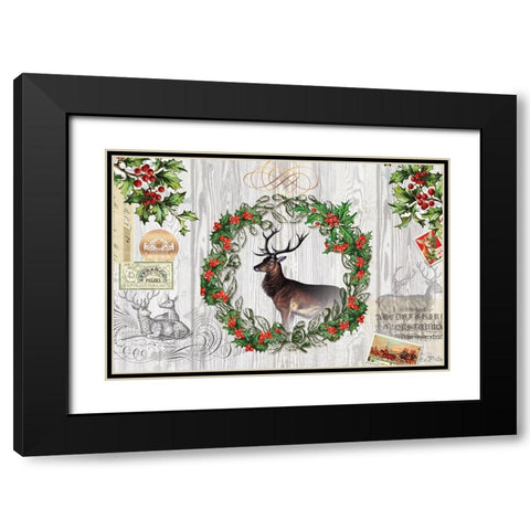 Rustic Holiday 1 Black Modern Wood Framed Art Print with Double Matting by Lula Bijoux And Company
