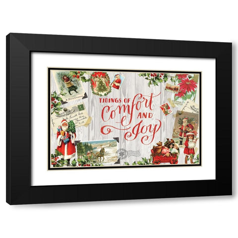 Xmas Collage 1 Black Modern Wood Framed Art Print with Double Matting by Lula Bijoux And Company
