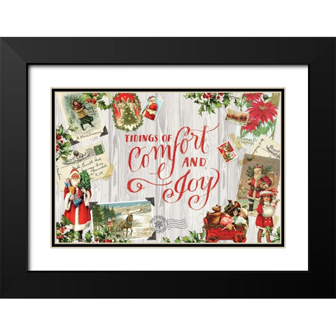 Xmas Collage 1 Black Modern Wood Framed Art Print with Double Matting by Lula Bijoux And Company