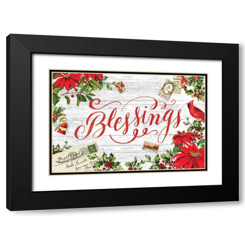 Xmas Collage 2 Black Modern Wood Framed Art Print with Double Matting by Lula Bijoux And Company