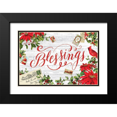 Xmas Collage 2 Black Modern Wood Framed Art Print with Double Matting by Lula Bijoux And Company