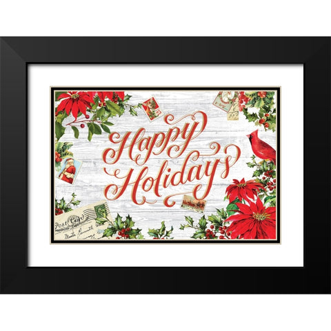 Xmas Collage 3 Black Modern Wood Framed Art Print with Double Matting by Lula Bijoux And Company
