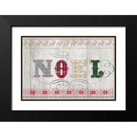 Noel Black Modern Wood Framed Art Print with Double Matting by Lula Bijoux And Company