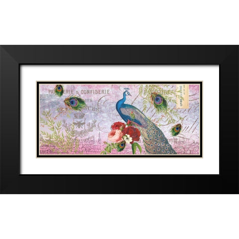 Peacock Purple Black Modern Wood Framed Art Print with Double Matting by Allen, Candace