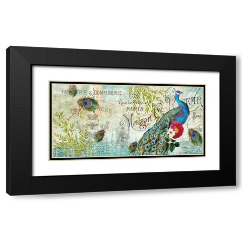 Peacock  Black Modern Wood Framed Art Print with Double Matting by Allen, Candace