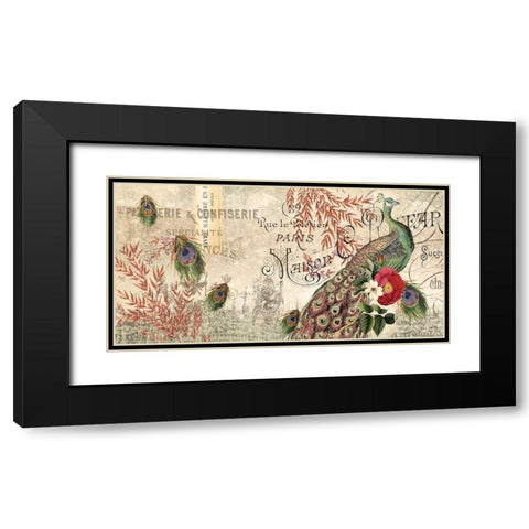 Peacock SMALL Black Modern Wood Framed Art Print with Double Matting by Allen, Candace