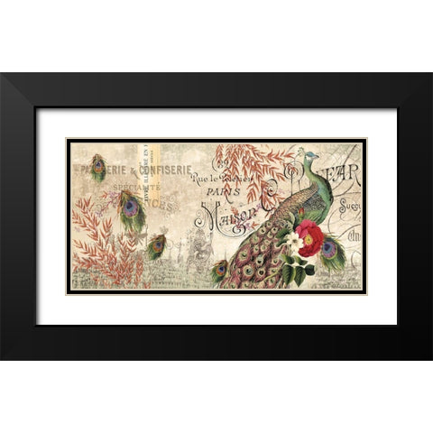 Peacock SMALL Black Modern Wood Framed Art Print with Double Matting by Allen, Candace