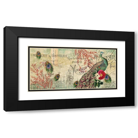 Peacock X SMALL Black Modern Wood Framed Art Print with Double Matting by Allen, Candace