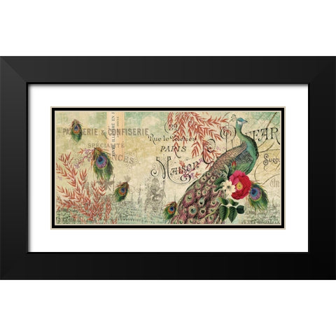 Peacock X SMALL Black Modern Wood Framed Art Print with Double Matting by Allen, Candace