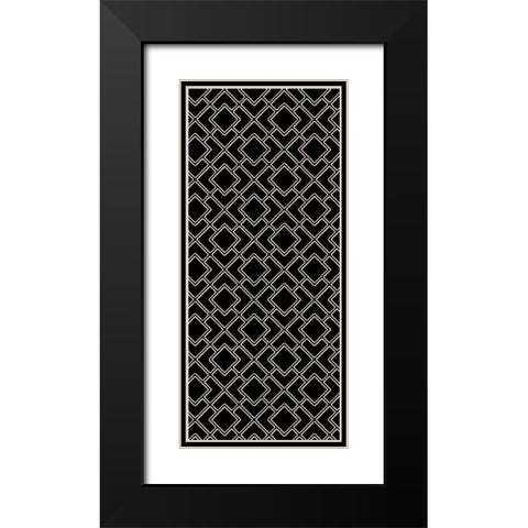 Geo Black and Gold 1 Black Modern Wood Framed Art Print with Double Matting by Allen, Candace