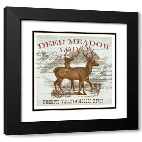 Deer Meadow Black Modern Wood Framed Art Print with Double Matting by Allen, Candace