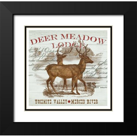 Deer Meadow Black Modern Wood Framed Art Print with Double Matting by Allen, Candace