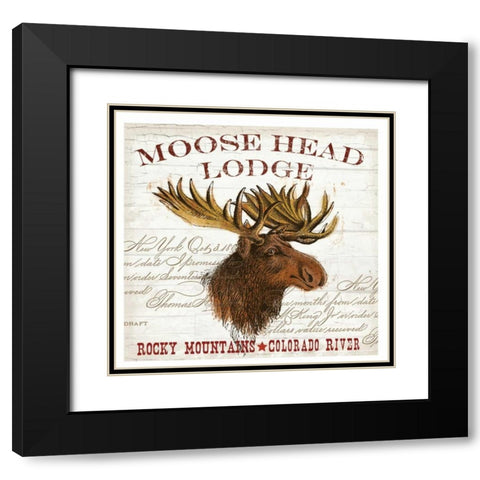Moose Lodge Black Modern Wood Framed Art Print with Double Matting by Allen, Candace