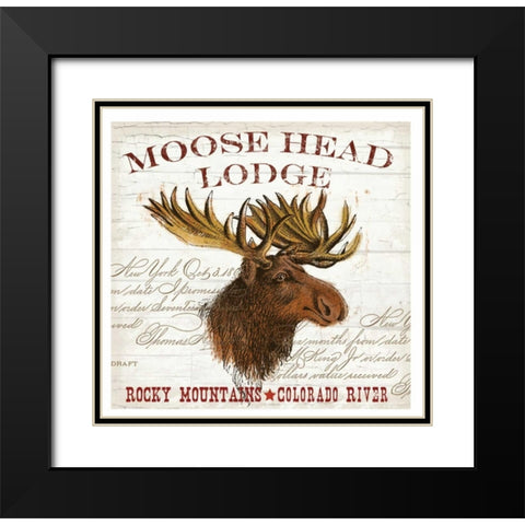 Moose Lodge Black Modern Wood Framed Art Print with Double Matting by Allen, Candace