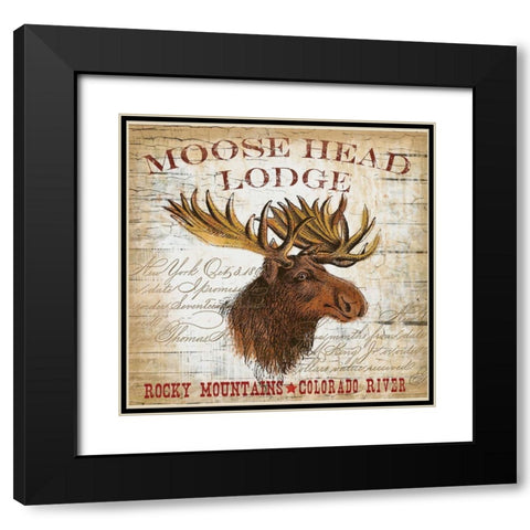 Moose Layout Black Modern Wood Framed Art Print with Double Matting by Allen, Candace