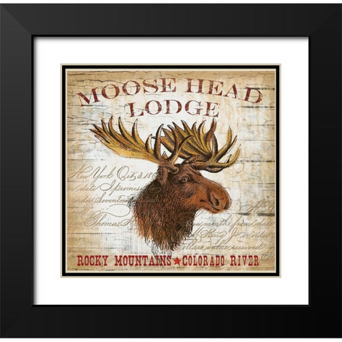Moose Layout Black Modern Wood Framed Art Print with Double Matting by Allen, Candace