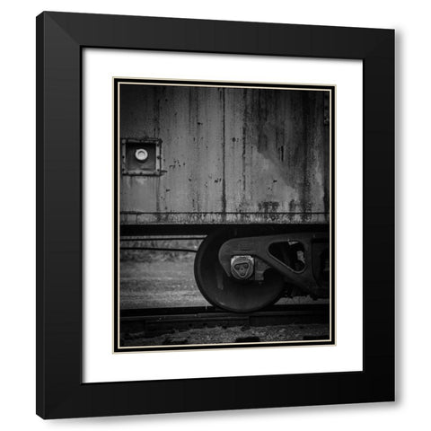 Side Train Black Modern Wood Framed Art Print with Double Matting by Taylor, Glenn