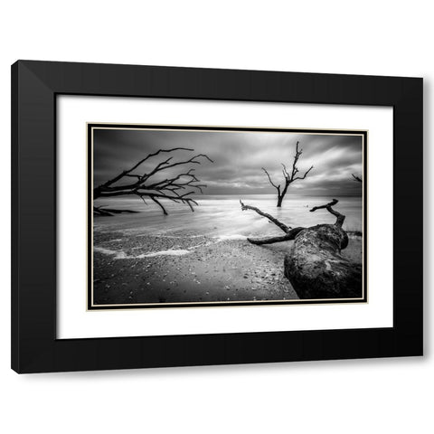 Mercurial Drift Black Modern Wood Framed Art Print with Double Matting by Taylor, Glenn