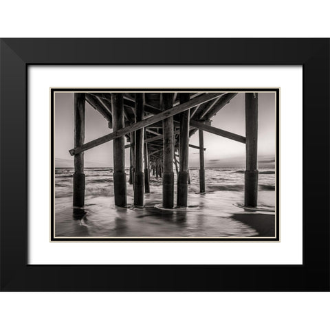 Beneath The Pier Black Modern Wood Framed Art Print with Double Matting by Taylor, Glenn
