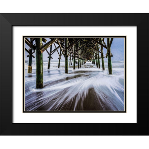 The Rushing Tide 1 Black Modern Wood Framed Art Print with Double Matting by Taylor, Glenn