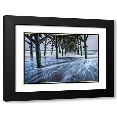 The Rushing Tide 3 Black Modern Wood Framed Art Print with Double Matting by Taylor, Glenn