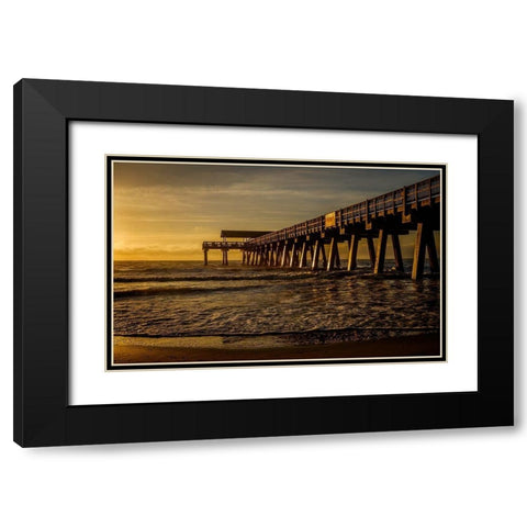 A Golden Glow Black Modern Wood Framed Art Print with Double Matting by Taylor, Glenn