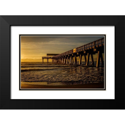 A Golden Glow Black Modern Wood Framed Art Print with Double Matting by Taylor, Glenn