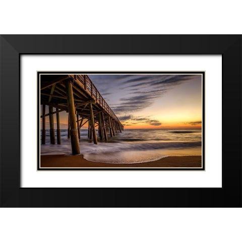 Sunset At The Beach Black Modern Wood Framed Art Print with Double Matting by Taylor, Glenn