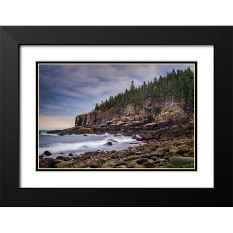 Rocky Cove Black Modern Wood Framed Art Print with Double Matting by Taylor, Glenn
