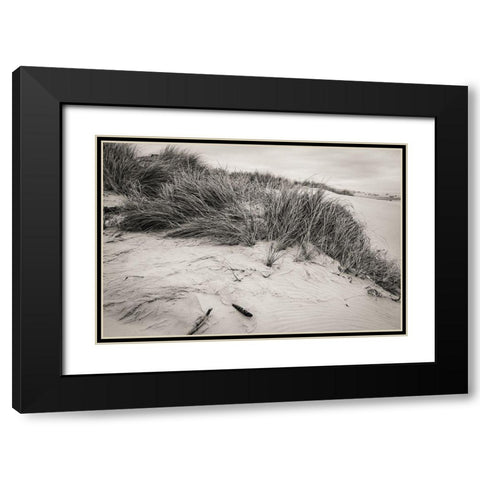 Beachy Dunes Black Modern Wood Framed Art Print with Double Matting by Taylor, Glenn