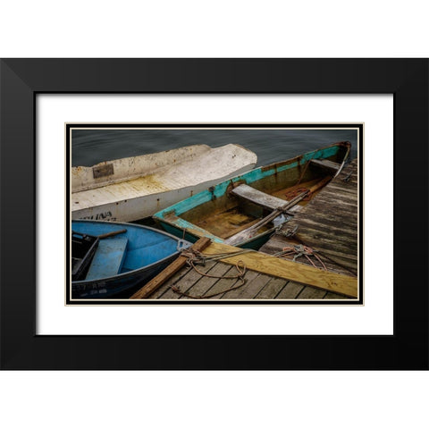 Forgotten Dingys Black Modern Wood Framed Art Print with Double Matting by Taylor, Glenn