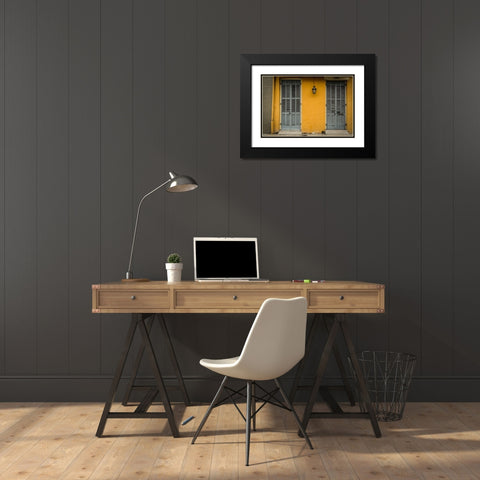 Yellow Entrance Black Modern Wood Framed Art Print with Double Matting by Taylor, Glenn