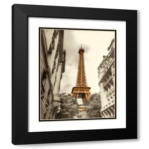 Eiffel Tower Black Modern Wood Framed Art Print with Double Matting by Poinski, Dianne