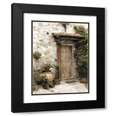 Montefioralle Door Black Modern Wood Framed Art Print with Double Matting by Poinski, Dianne