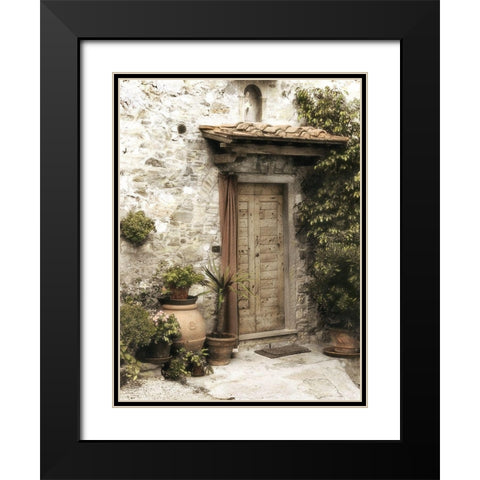 Montefioralle Door Black Modern Wood Framed Art Print with Double Matting by Poinski, Dianne