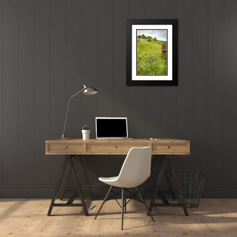 Wildflower Hill 4 Black Modern Wood Framed Art Print with Double Matting by Poinski, Dianne