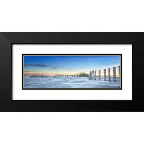 Fenced In Sunset Black Modern Wood Framed Art Print with Double Matting by Rowland, Joseph